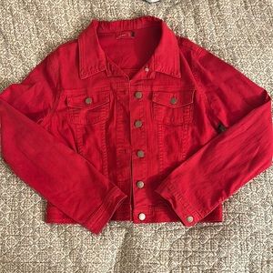 Apple bottoms red denim jacket